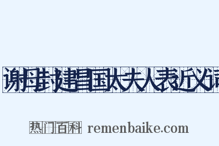 谢母封建昌国太夫人表近义词是什么意思的图片